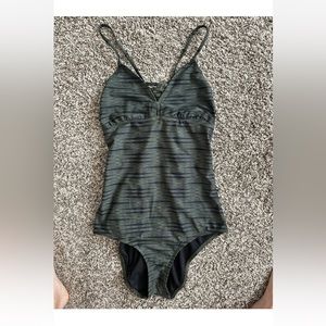 Athleta Ariel one-piece black/olive swimsuit, MT